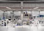 create realistic 3d industrial warehouse, factory, logistics space, data center
